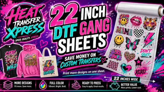 22 Inch DTF Gang Sheets | Save Money on Custom Transfers